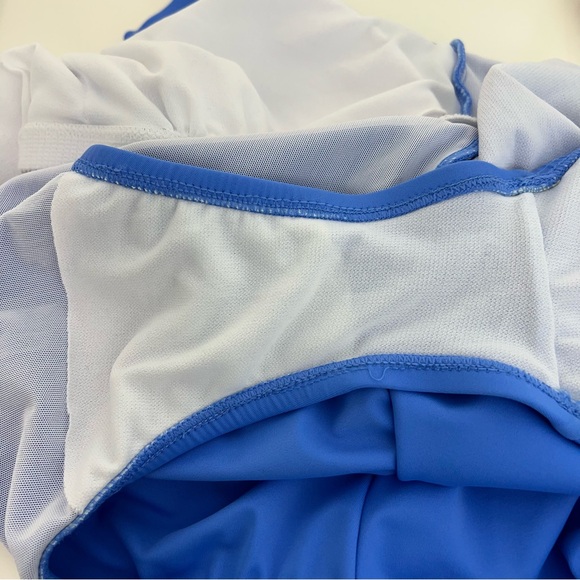 Bal Harbour Blue V-Neck Ruffle One Piece Swim - Picture 12 of 12